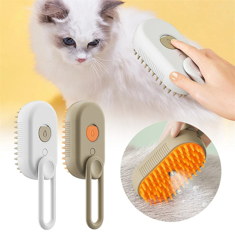 Katzenbürste mit Dampffunktion - Cat Steam Brush | 3-in-1 elektrische Sprühbürste aufladbar