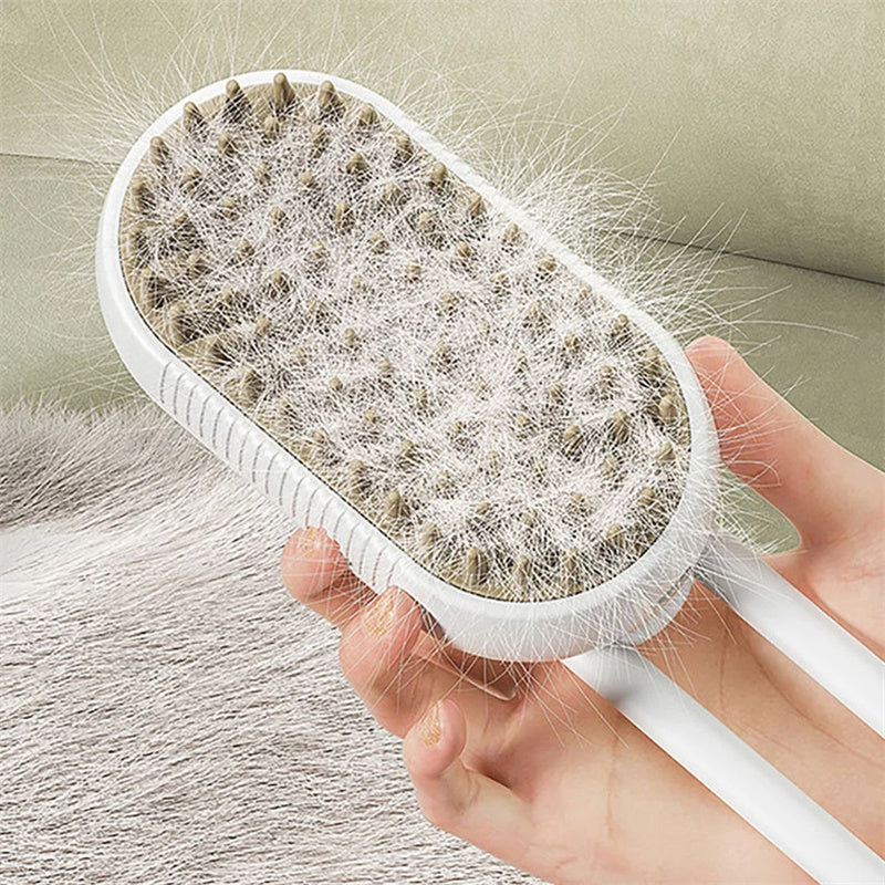 Katzenbürste mit Dampffunktion - Cat Steam Brush | 3-in-1 elektrische Sprühbürste aufladbar